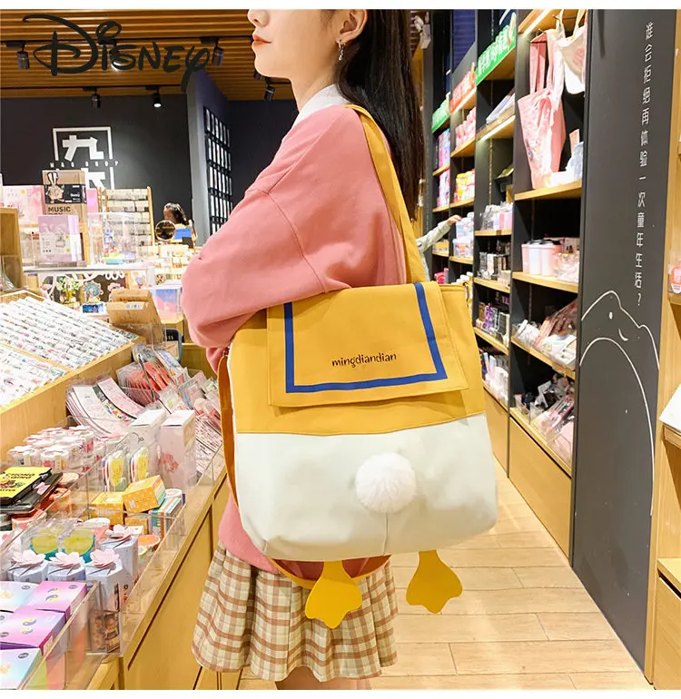 Disney-Bolso cruzado de dibujos animados de pato Donald para niños, bolso de compras de ocio versátil de alta calidad, a la moda, para mujer