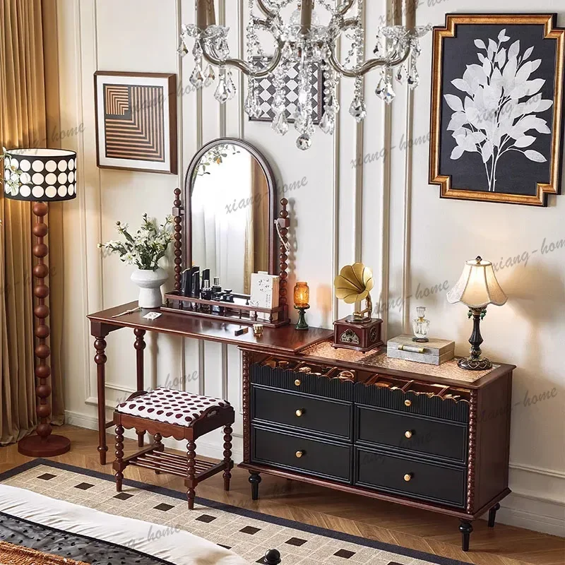 FG Makeup Luxury Vanity Table Corner Organizer Dining Beauty Service Dressing Table Wood Girl Penteadeira Lounge Suite Furniture