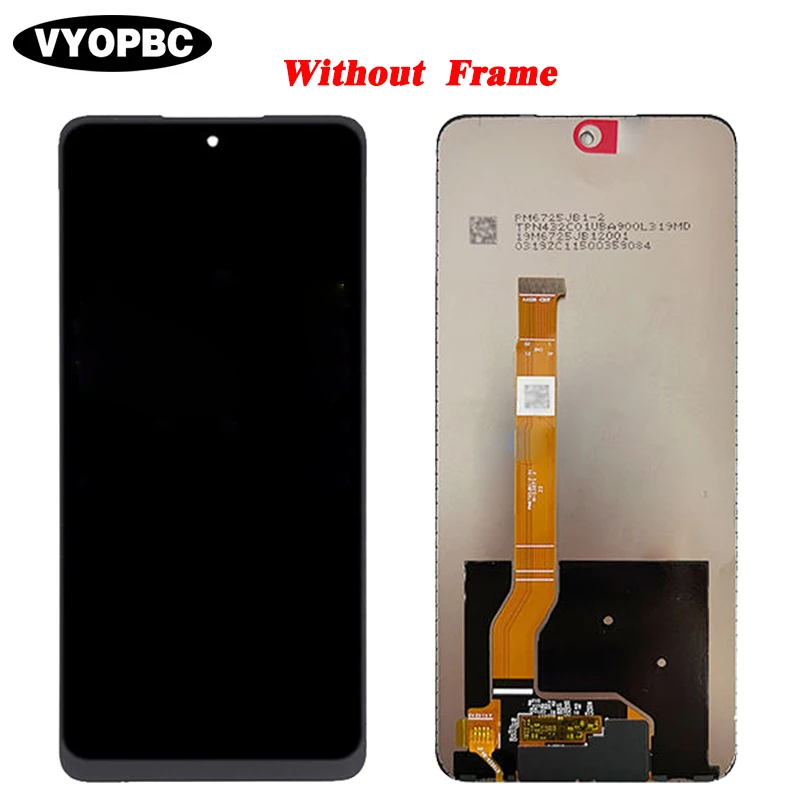 6.72\'\'Pantalla For OPPO Realme C55 Full With Frame RMX3710 LCD Display Touch Screen Digitizer Assembly Replacement Repair Parts