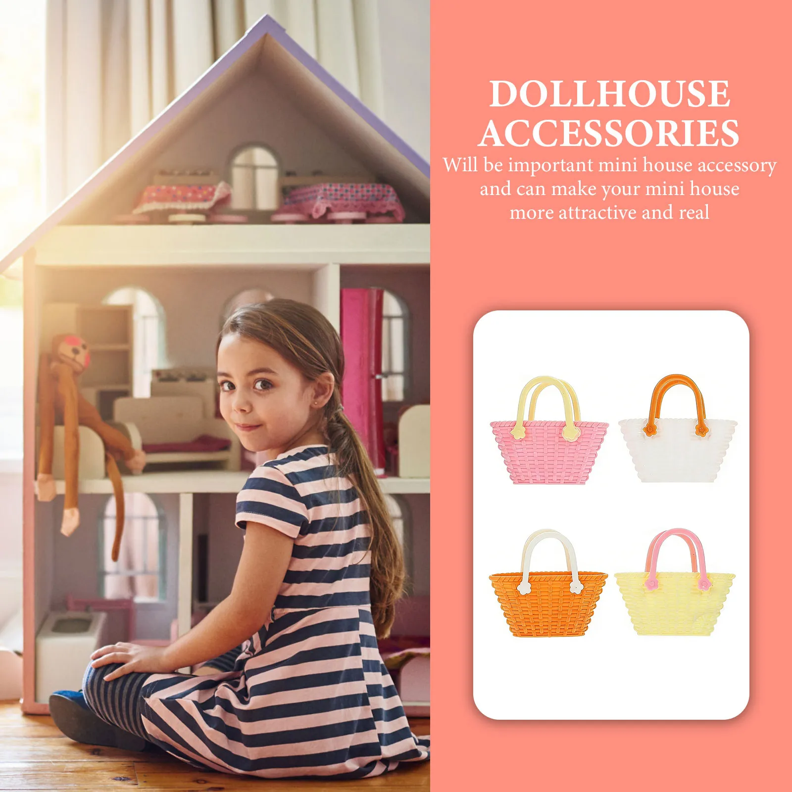 

12Pcs Baby Girl Bag Accessories Lightweight Compact Mini Purse for Reborn Baby Dollhouse Miniatures Reborn Accessories