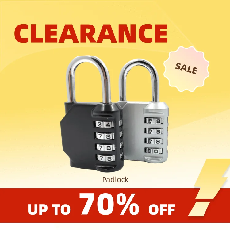 Clearance_Customs Padlock Password Locks 4 Digit Waterproof Outdoor Lock For Door Suitcase Bag Package Cabinet Locker Window_Con