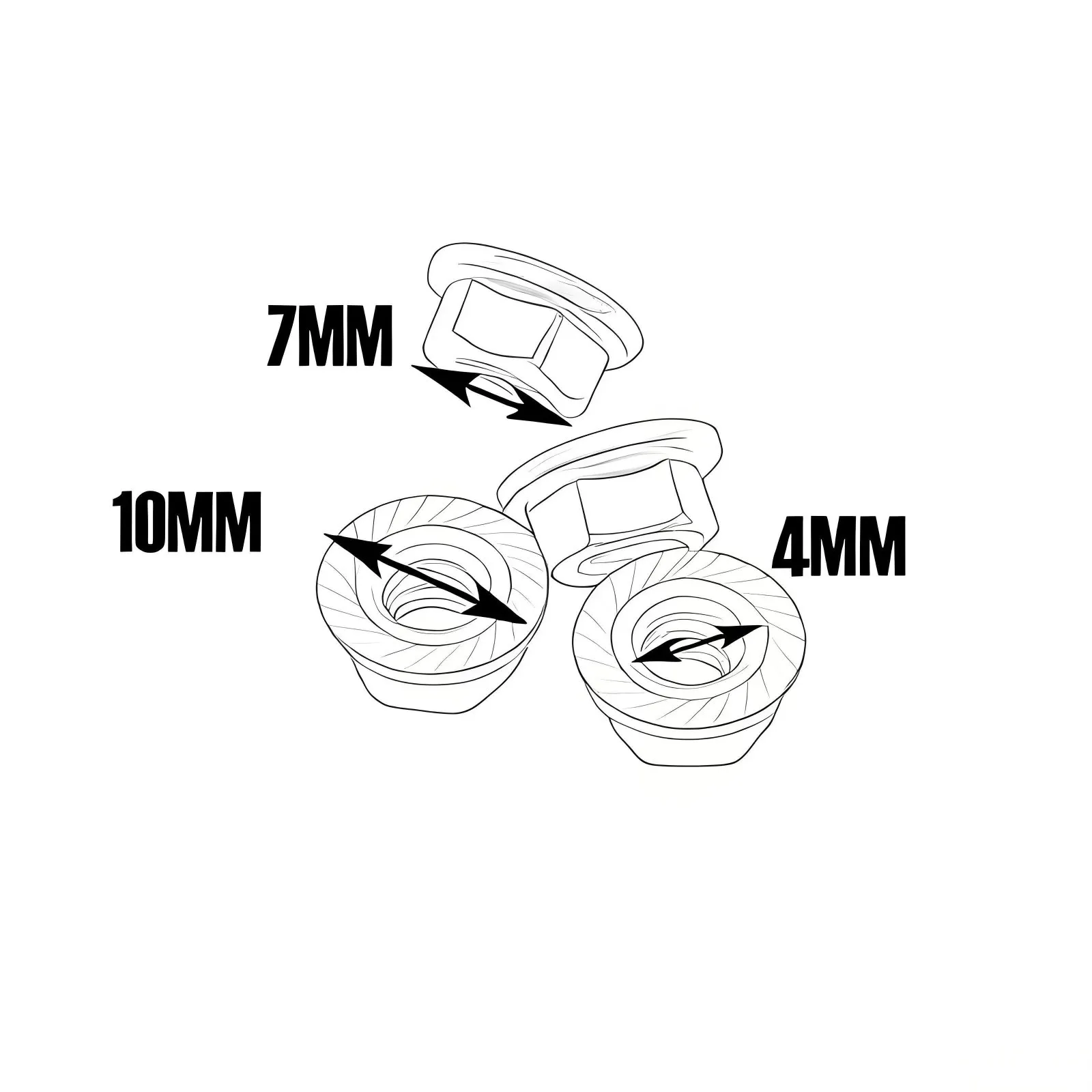8Pcs M4 Flange Lock Nuts - Aluminum Anti-Loose Hardware for 1/10 RC Model Car