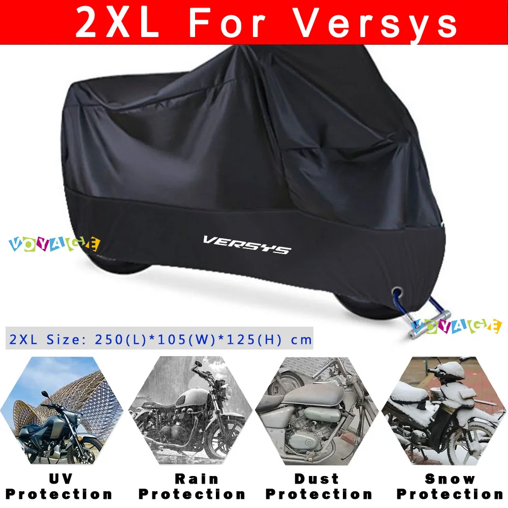 Protetor UV para Kawasaki Versys 650 1000, Protetor Scooter ao ar livre, Capa de chuva e poeira, Acessórios impermeáveis para motocicletas