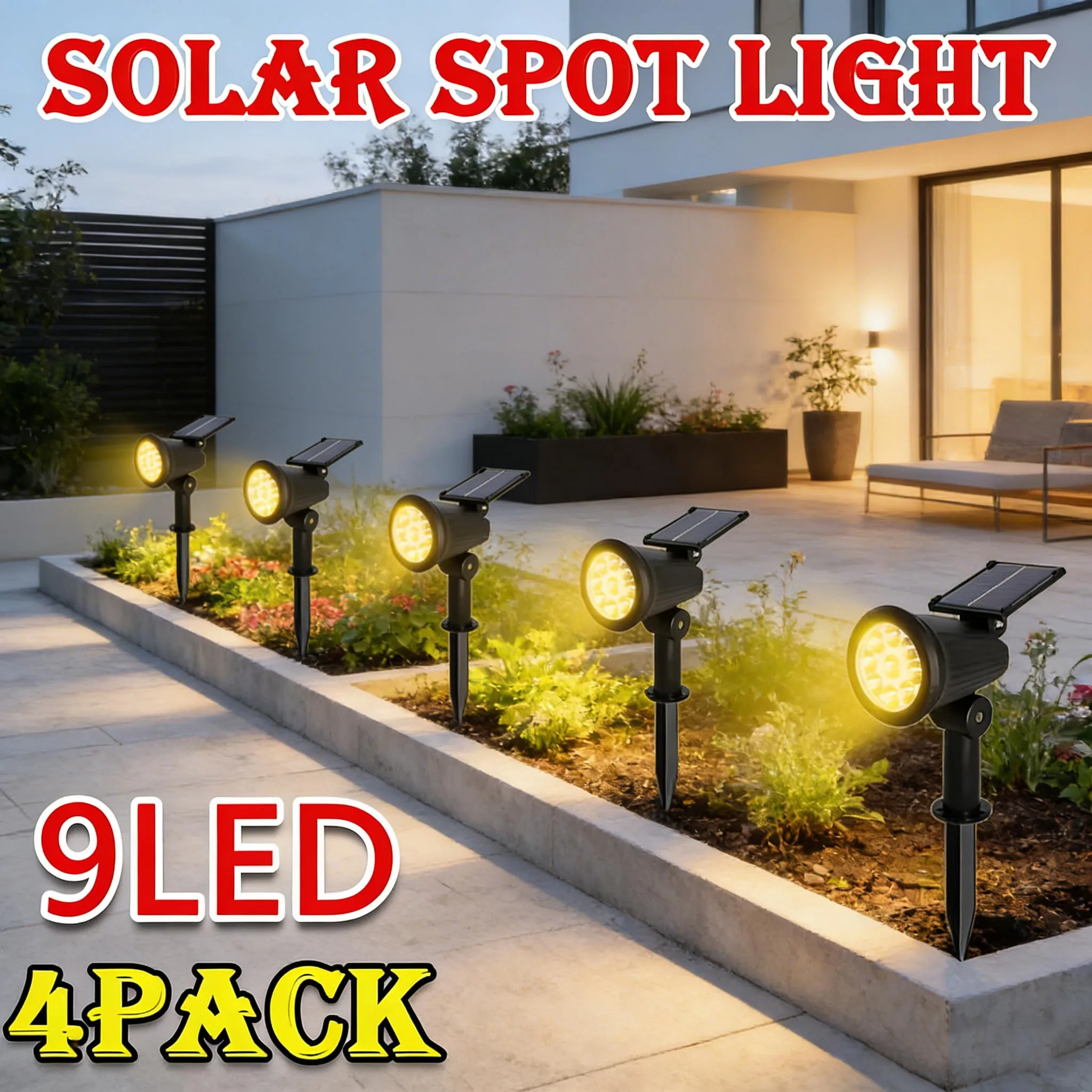 9 Leds Solar Spotli…