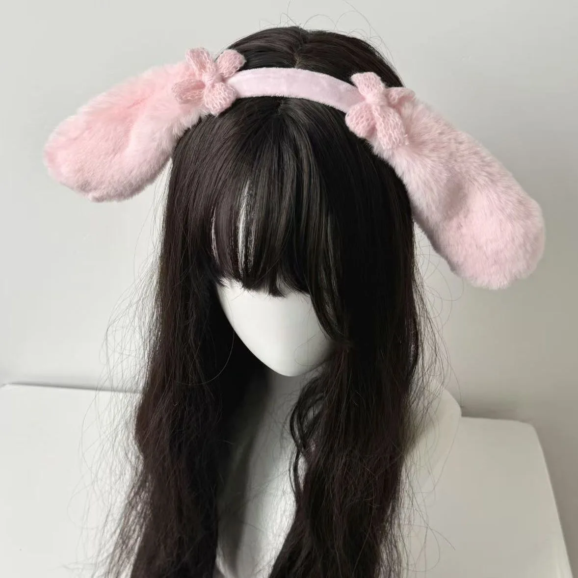 Cute Bunny Ears Headband Plush Rabbit Hair Hoop Headwear Cosplay Costume Hair Accessories For Girl Party