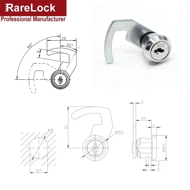 Micro Steel Cabinet Lock Snap Lock Iron Cabinet Mailbox Toolbox Equipment Box Lock MA113 H