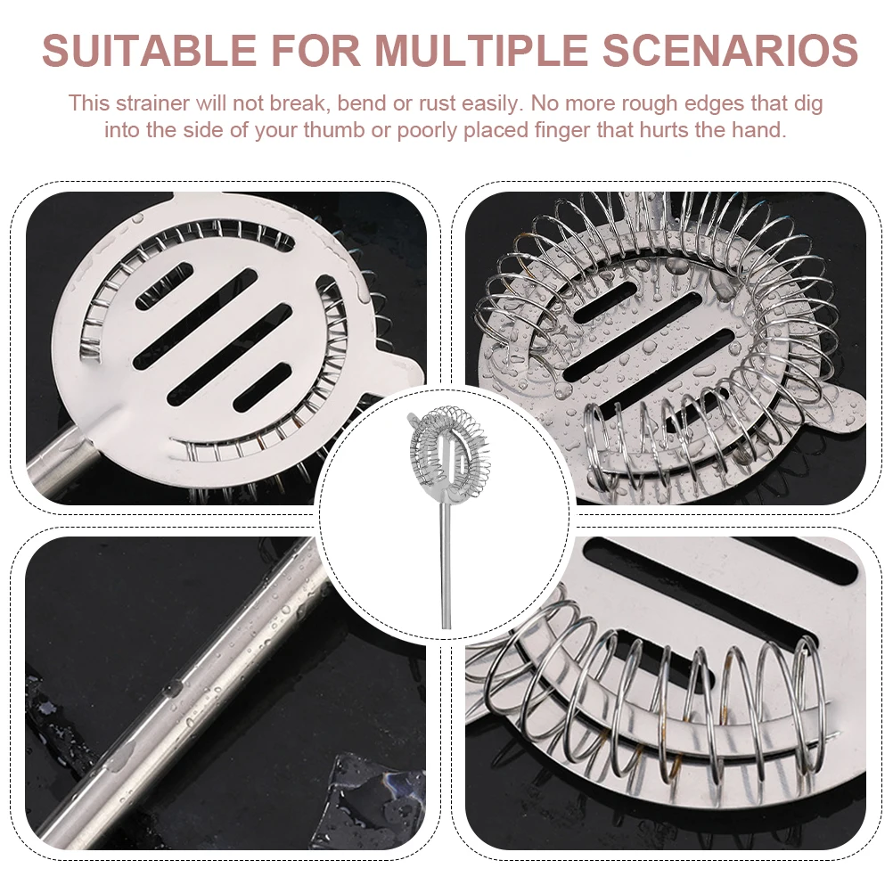 

2pcs Stainless Strainer Cocktail Ice Filter Bartender Supplies Bartender Supplies Drink Accessories Beverages Coffee