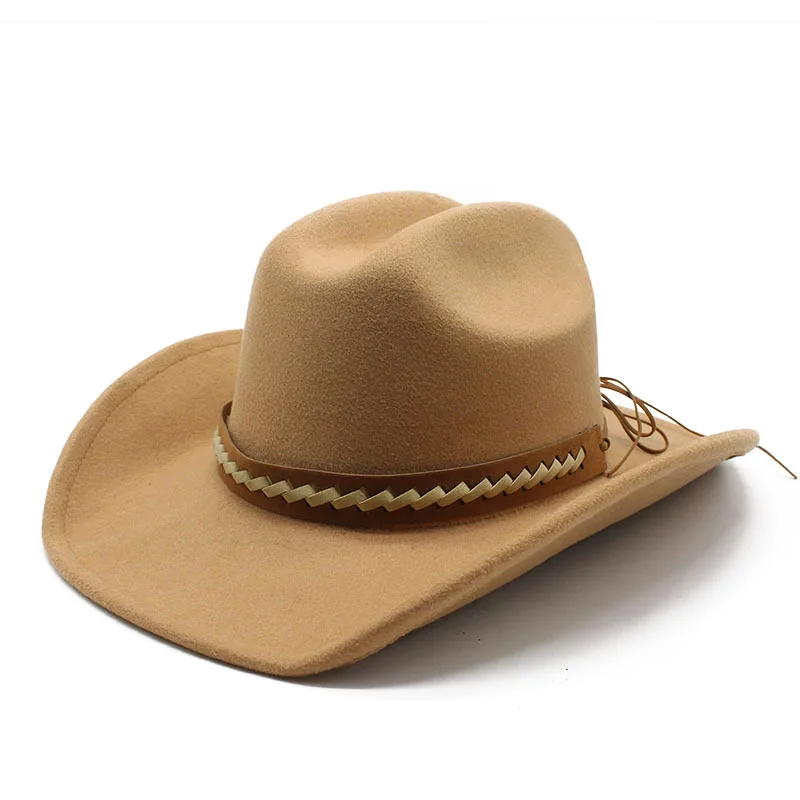 

Autumn And Winter Western Cowboy Hat Men S British Retro Woolen Hat European And American Style Fashion Big Brim Jazz Hat