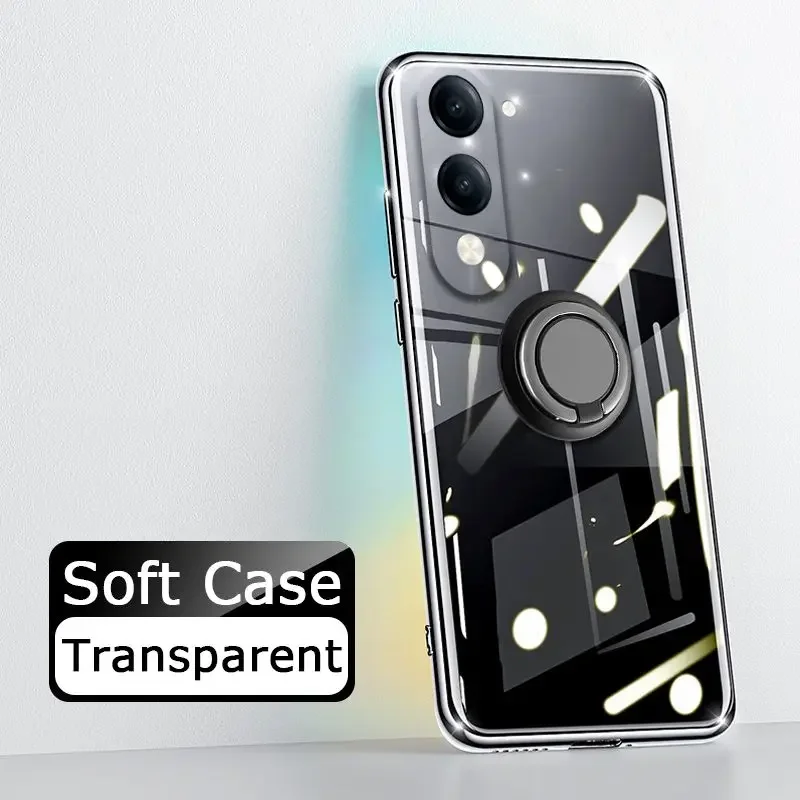 For VIVO Y04 Y29S 4G Y 04 29S Cover Bracket Ring Clear Airbag Corner Shockproof Hard Shell For VIVO Y29S Y04 4G Y 29S 04 Case