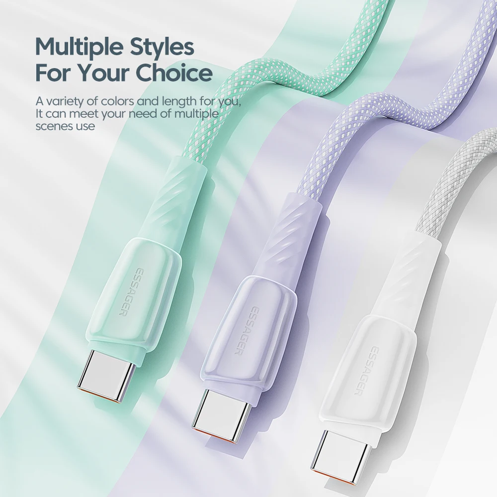 Essager 6A USB Tip C Kablo Huawei Mate60 Onur 100 W/66 W Hızlı Şarj Şarj Cihazı USB C Veri Kablosu Xiaomi USB C Süper Şarj