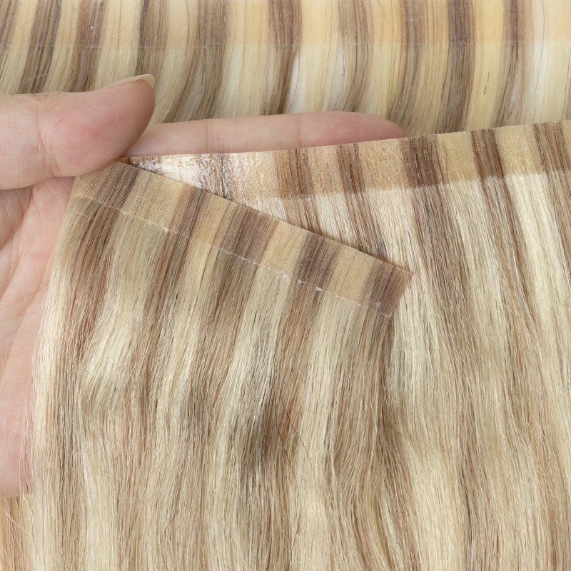 شريط لحمة طويل 80 سنتيمتر في وصلات شعر بشري حقيقي قطعة واحدة شريط غير مرئي في ملحقات للنساء 40-50 جرام PU لحمة واسعة 12-20 بوصة #3