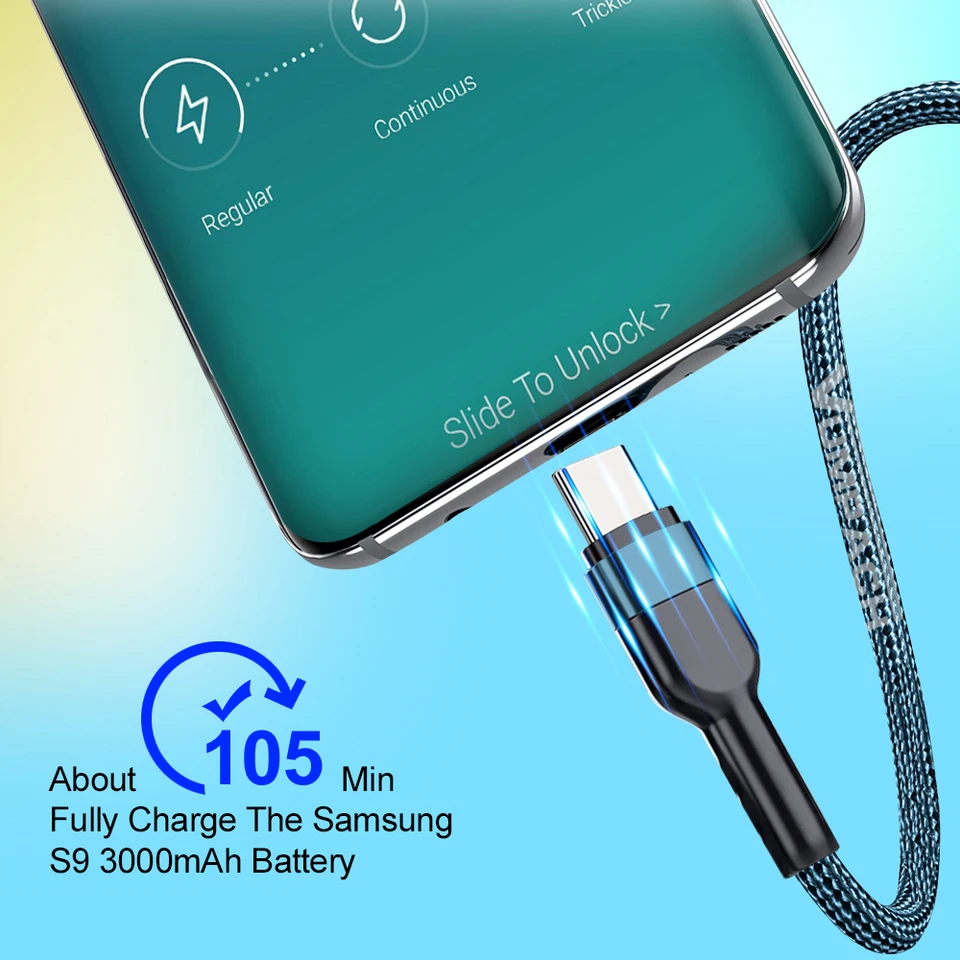 Vumpach Cable USB tipo C de carga rápida, cable de datos y cargador para Samsung s21 s20 A51, xiaomi mi 10, redmi note 9s 8 3