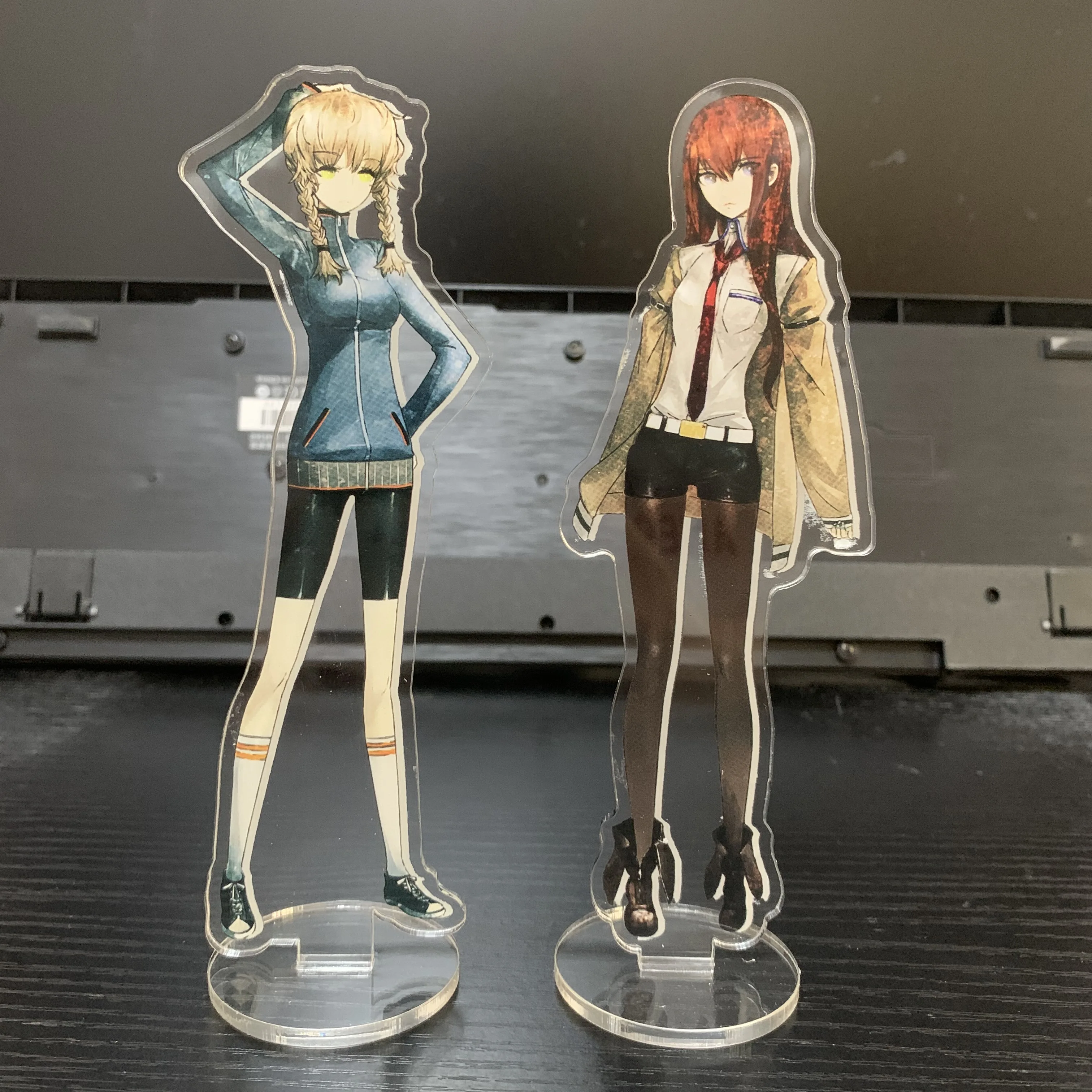 Japan Anime Steins Gate Figure Okabe Rintarou Makise Kurisu Hashida Itaru Cosplay Acrylic Stand Model Desktop Decoration Props