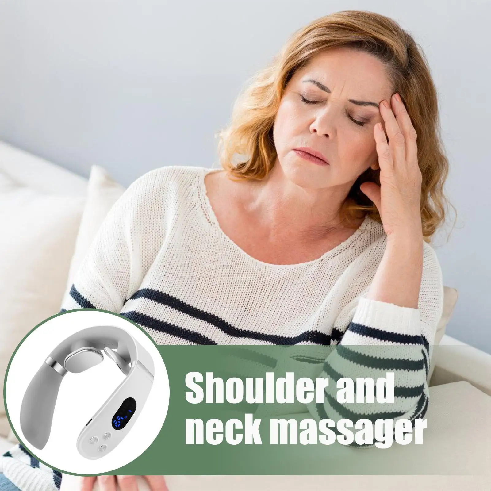 

Electric Neck Massager Machine Heated Pulse Cervical Neck Muscle Massager Portable Muscle Massage Device For Men Him Women Her