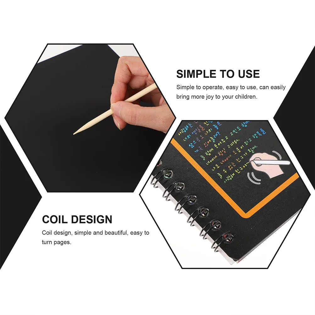 

3 Sets Scratch Books Creative Scratch Paper for Kids Children Painting Rainbow Design Stress Relief Toy Lightweight Portable DIY