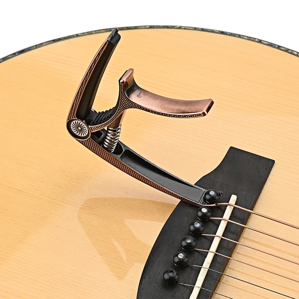 Ukelele capo guitarra acústica tom modificado braçadeira de afinação braçadeiras resistentes metal prateado