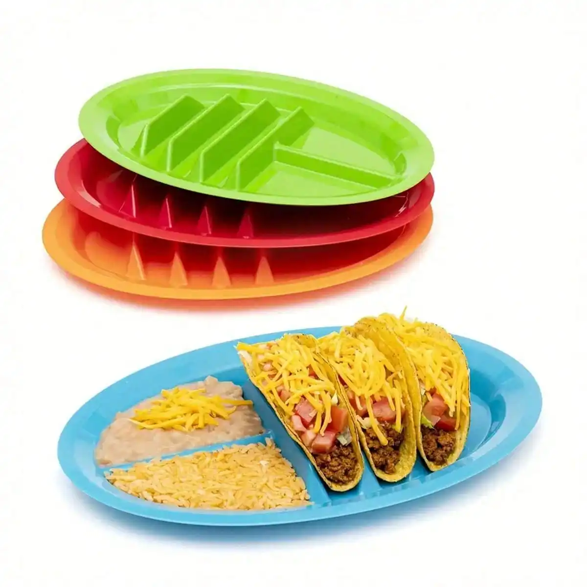 Soporte para burritos de color aleatorio, soporte para burritos mexicanos, plato para tortillas de maíz, soporte para tacos y tortillas, 1 unidad