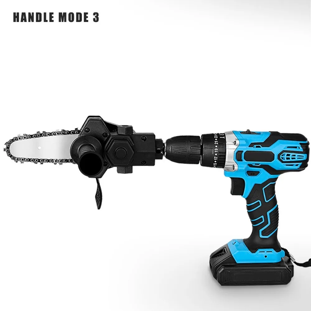 6 Inch Electric Drill To Saw Adapter Power Chain Saws Practical Electric Drill Chainsaw Portable Chainsaw Attachment Woodworking