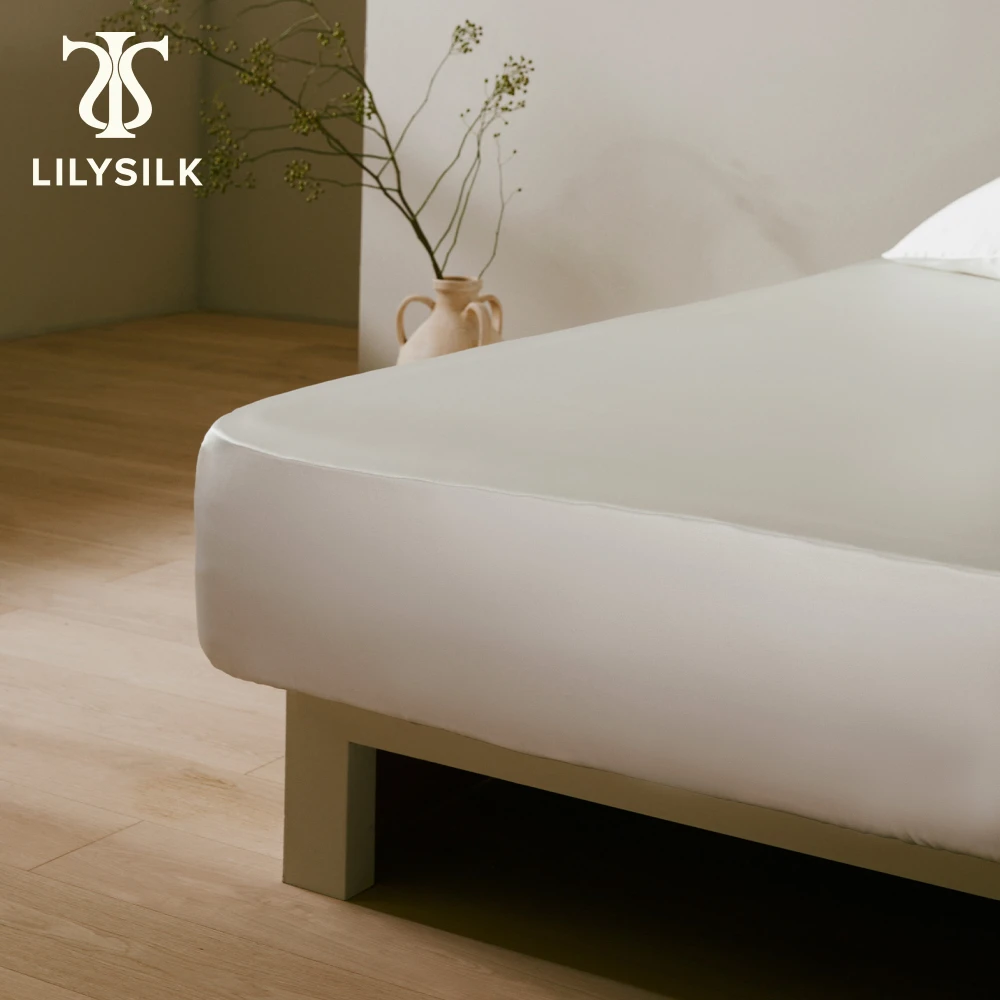 LILYSILK 100% 19MM Mulberry Silk Fitted Sheet Extra Deep Fit Seamless Home Textile for Better Sleep and Skin Care