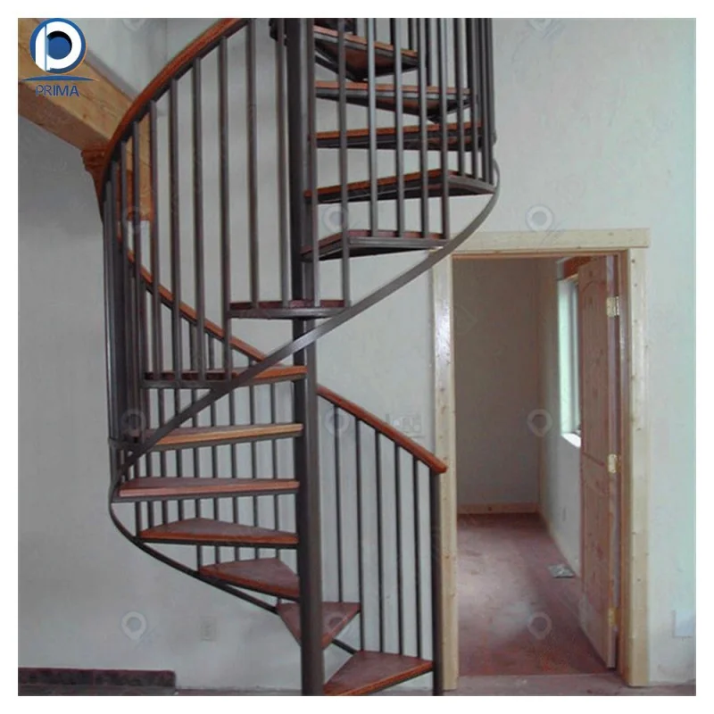 custom.Prima Carefully Crafted Rotate Steel Customized Prefabricated Metal Staircases Curved Staircase