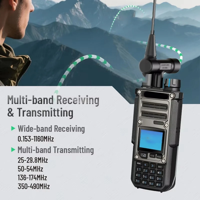 TK11 Two Way Radio Walkie Talkie Portable Long Range 10W Transceiver Ham Amateur CB Shortwave Receiver AM FM NOAA (EU)-A69M