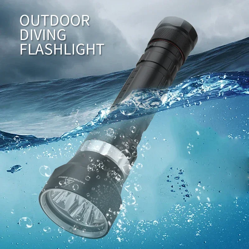 DX3/DX4/DX5 Waterproof Scuba Diving Flashlight 6000LM XM-L L2 LED Torch Rotary Switch 3-Mode Underwater 100M Dive Lanterna Lamp