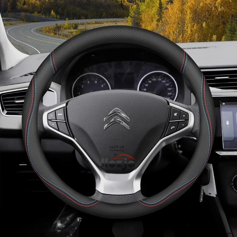 

Leather Car Steering Wheel Cover for Citroen C4 C2 C3 C1 C5 Jumpy Ds3 Ds4 Ds5 C5x Saxo Spacetourer Berlingo Celysee 2001 - 2025