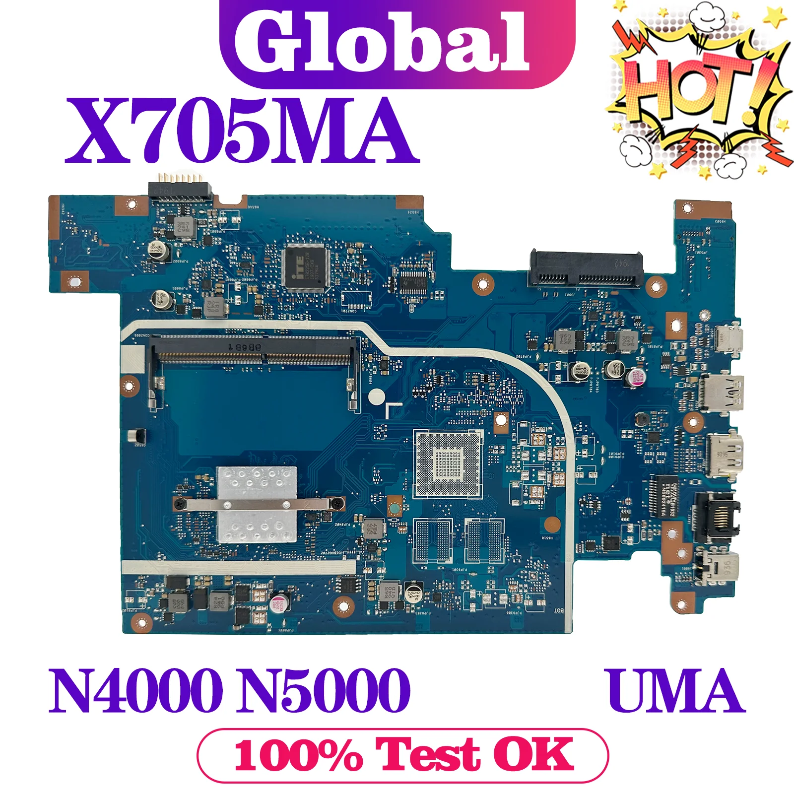 X705MB Mainboard For ASUS X705MA F705MA F705MB A705MB A705MA X705M Laptop Motherboard N4100/N4000 N5000 UMA/2G DDR4