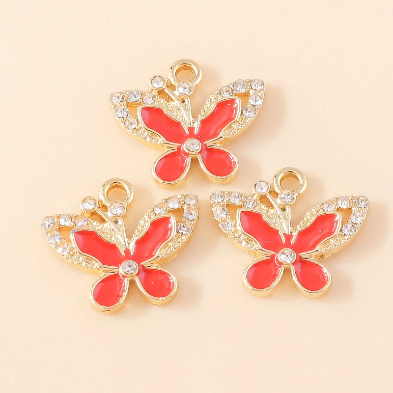 10pcs Mixed Cute Red Enamel Animal Charms Rabbit Ladybug Pendants For Jewelry Making Findings DIY Necklace Bracelet Accessaries