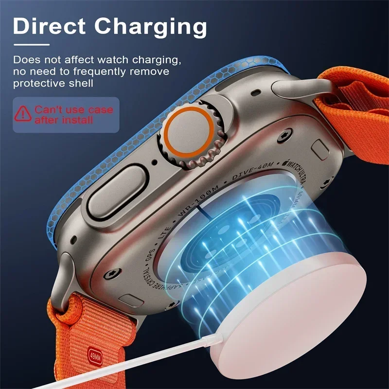 Aluminium Alloy Case+Tempered Glass for Apple Watch Ultra 2-3 49mm Anti-Scratch Screen Protector iWatch Ultra 49mm Cover Film