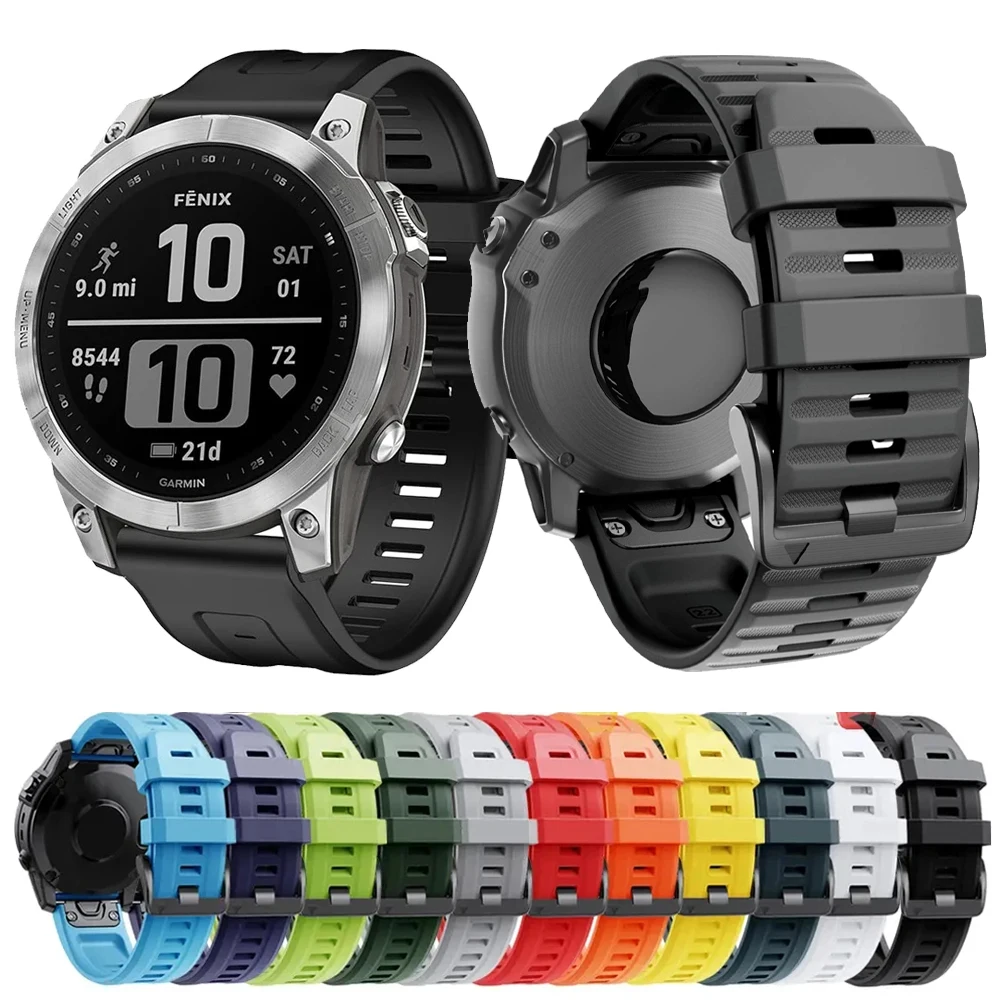 

Ремешок силиконовый для наручных часов Garmin Fenix 7X 7 Pro 6 5 Plus Forerunner 965 955 Instinct 2X S70