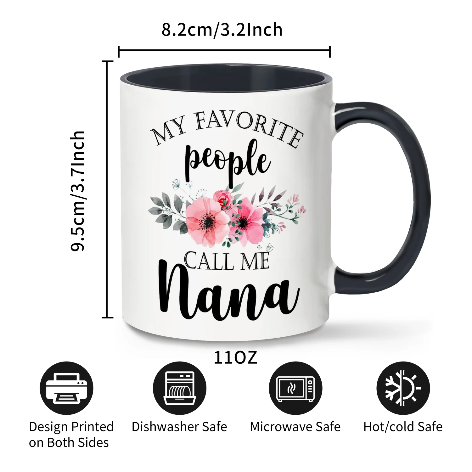 Canecas de café com minhas pessoas favoritas, presentes Nana, vovó presentes de aniversário, Call Me, Grammy, 11oz, 1pc