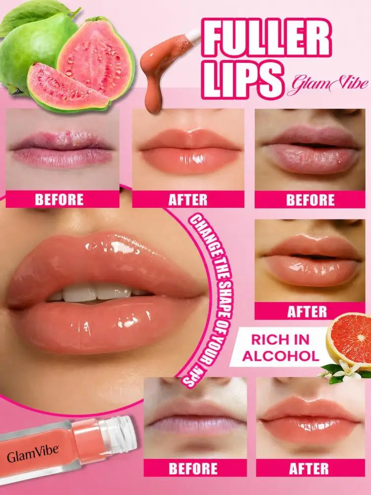 Lip Plump Essence Gloss, Relieve Chapped Lips & Calm Lip Discomfort, Moisturize & Smooth Lip Surface, Temporary Fullness Lip Shaping Liquid Cosmetic for Lip Care & Makeup
