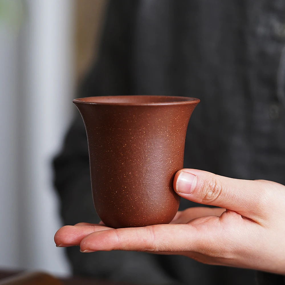 

|purple sand cup run of mine ore down slope mud large master cup cup warm hand to serve the guest sample tea cup thick