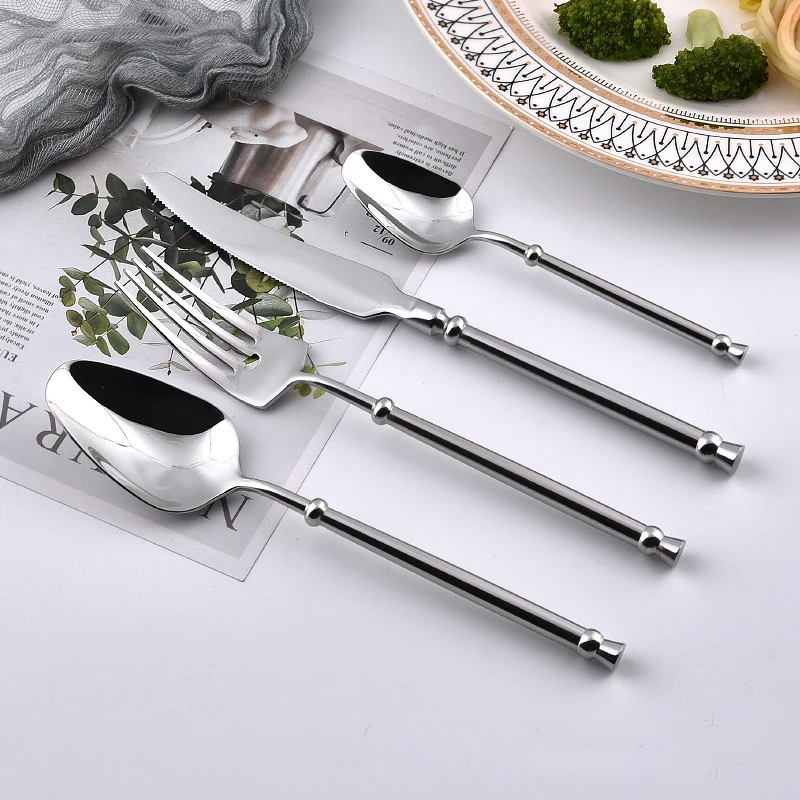 

304 Stainless Steel Tableware, Light Luxury Knife, Fork, Spoon, Vintage, Steak, Soup, Dessert, Coffee Spoon, Good Hand Feel Set