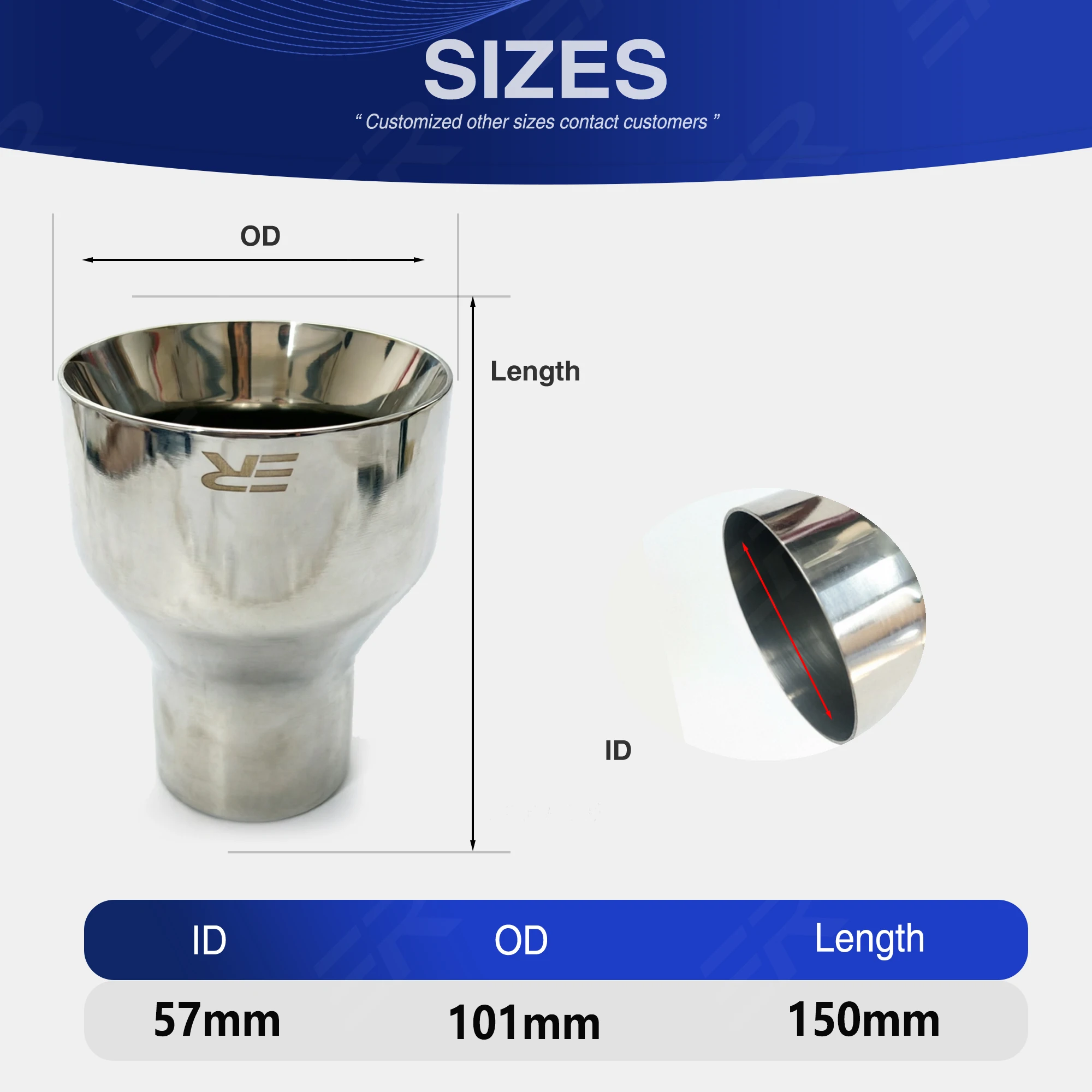 1 Piece Cars Accessories Silver Stainless Steel Exhaust Tips Bright Burnishing Nozzle For Automotive Modified Pipe Decoration
