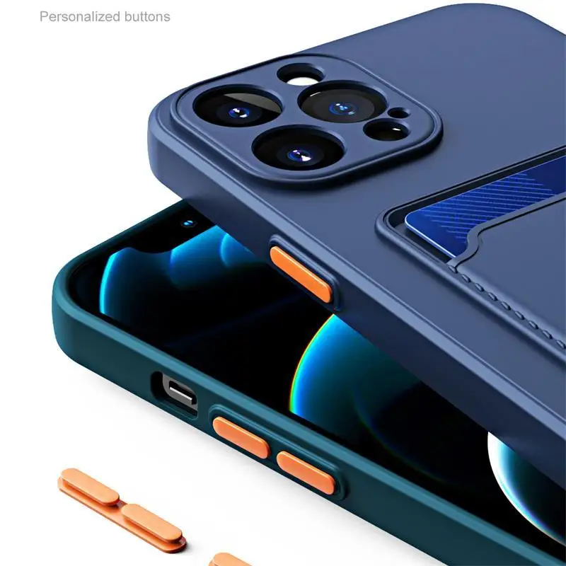 Card Holder Wallet Case For Poco M4 Pro Cases For Xiaomi Poco M 4 Pro M4Pro PocoM4 Pro 5G NFC Shockproof Liquid Silicone Cover image 3
