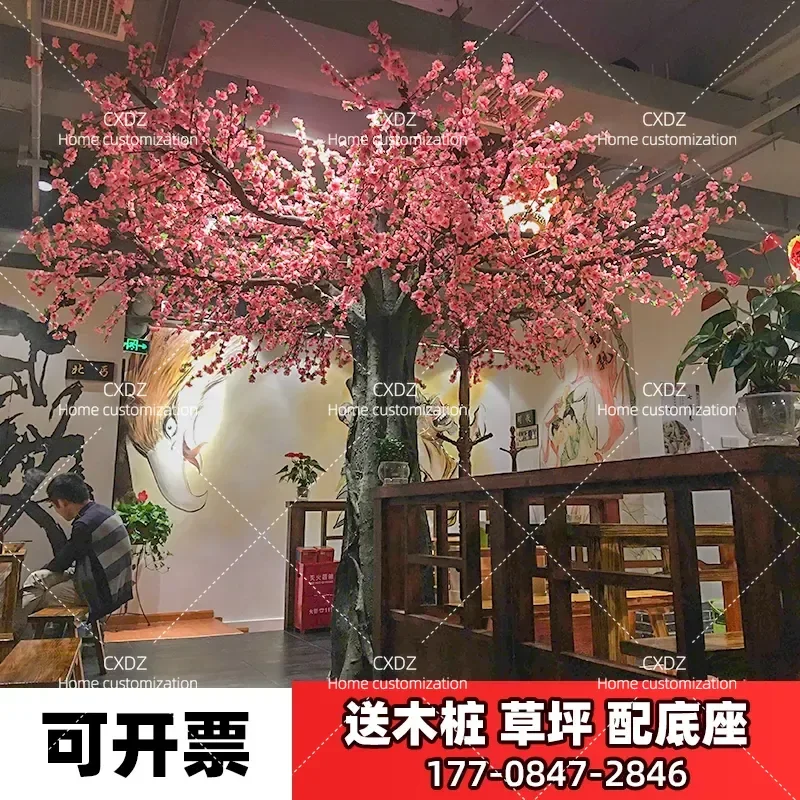 Large Artificial Cherry Blossom Tree Fake Banyan Peach Ginkgo Decoration for Landscaping Square Outdoor Indoor Event Party