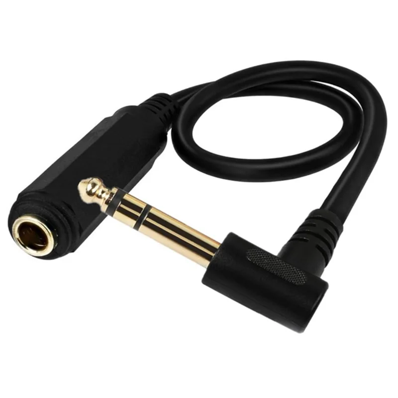 TRS 1/4 Inch Female to Right Angle Mono Male Audio Extension Cables Right Angle Guitar Extension Cord;