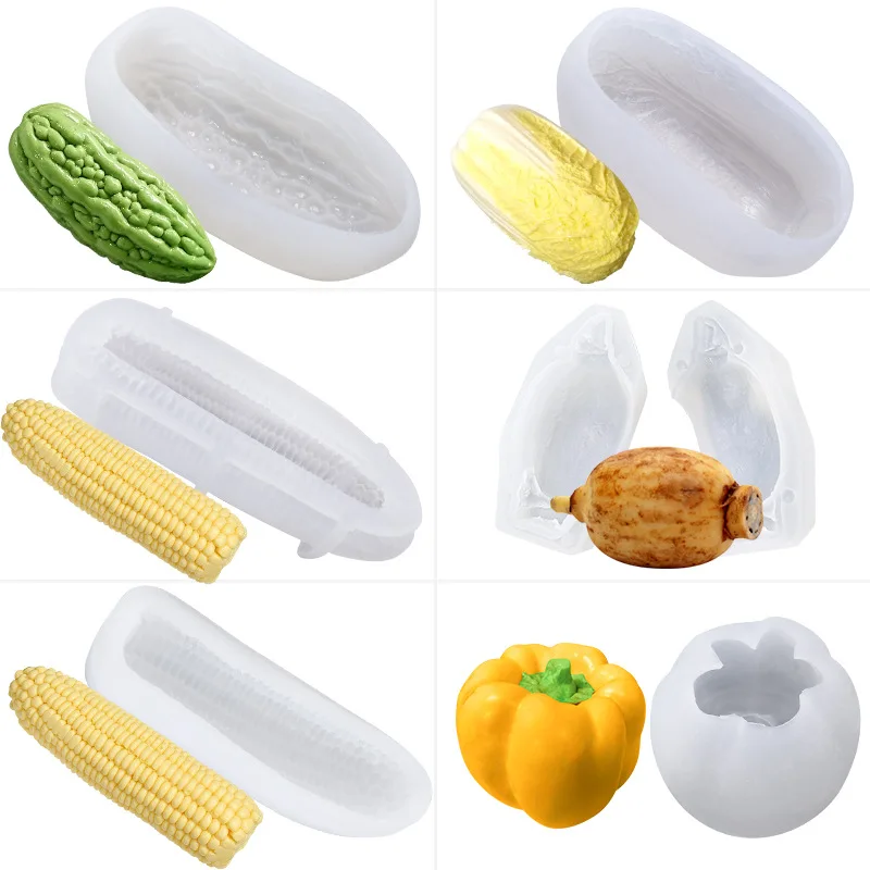 3d Large Corn Silicone Molds Chili Bitter Melon Lotus Root Cabbage Mousse Cake Mold DIY Plaster Decoration Baking Accessories