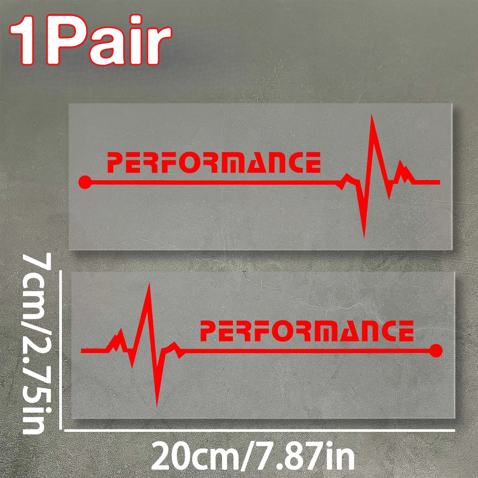 Heartbeat PERFORMANCE Car Decal, Waterproof, Suitable for Car Windows, Bumpers, Decorative Motorcycle Fuel Tanks, Self-adhesive