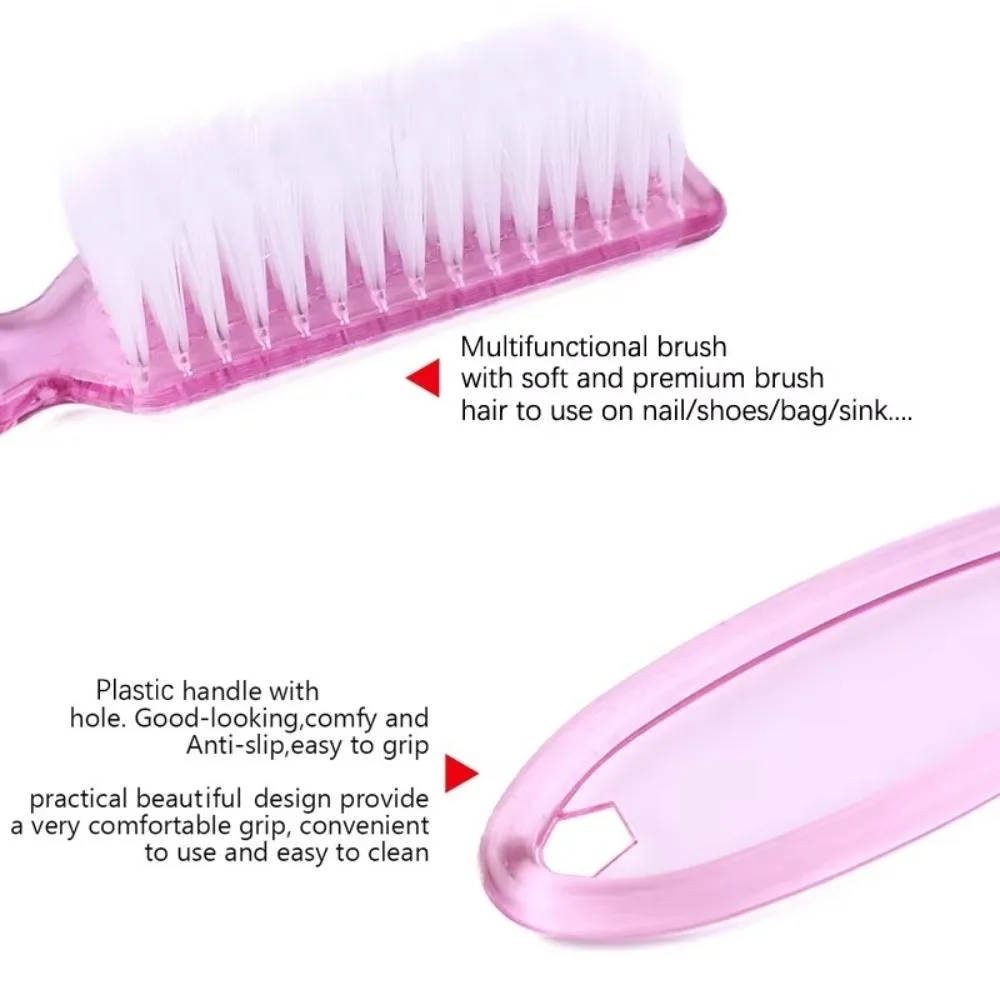 Professional Transparent Nail Art Brush Remove Dust Plastic Handle Men Hair Comb Cleaner Tool Barber Shop Brush Beauty Salon