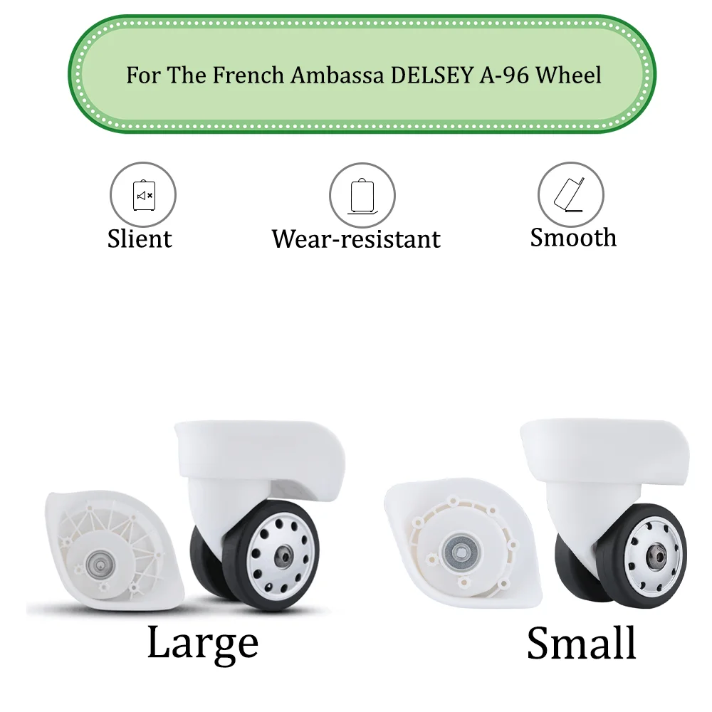 

For The French Ambassa DELSEY A-96 Universal White Wheel Replacement Suitcase Silent Smooth Shock Absorbing Durable Accessories