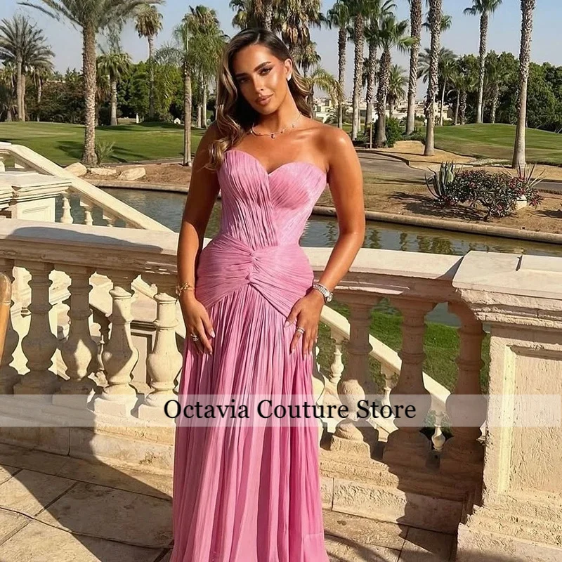 Zeemeermin galajurk liefje mouwloos plooi Arabische avondfeestjurken vloerlengte jurk Robe De Soiree op maat