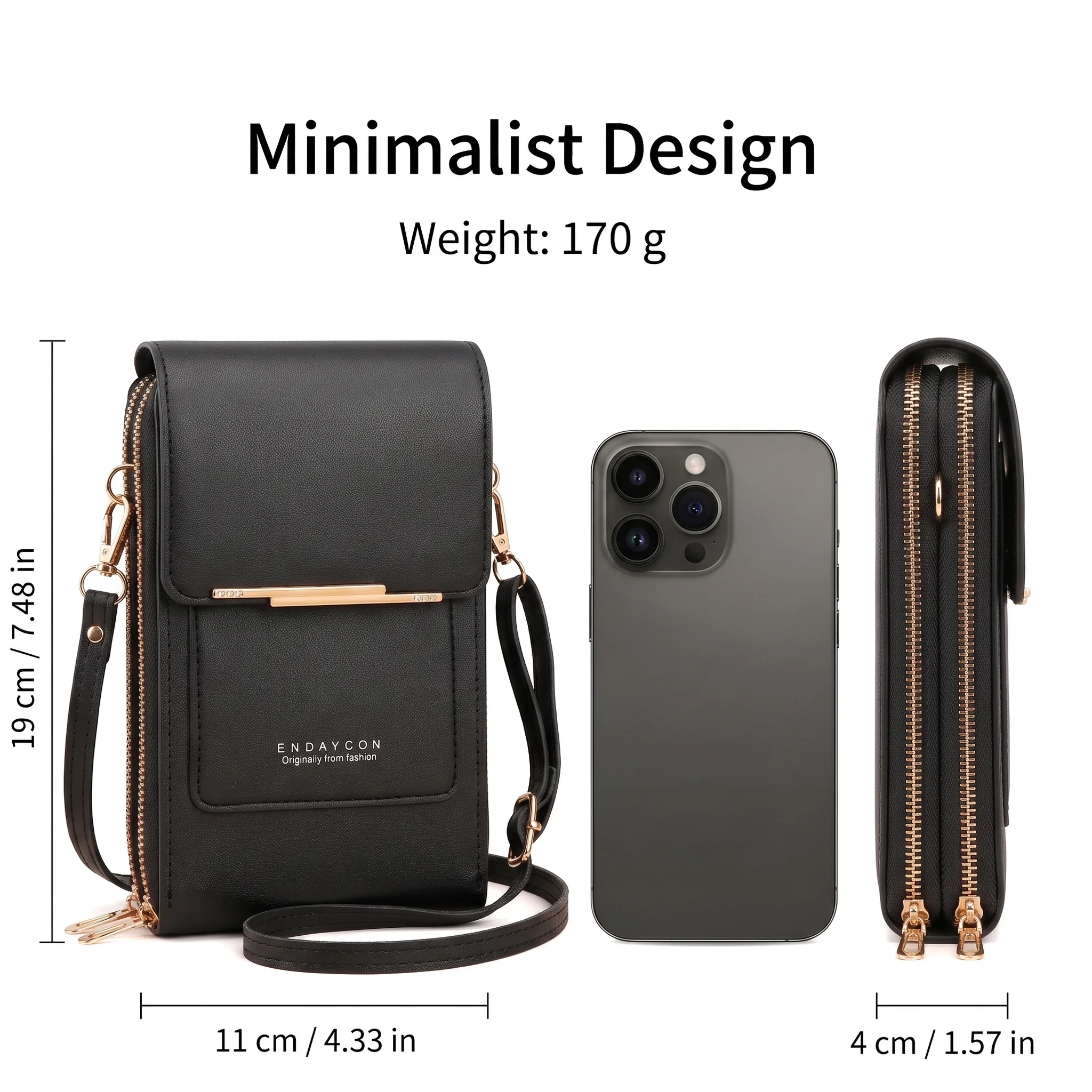 Pomelo Best Touch Screen RFID Crossbody Phone Bag Women PU Leather Multi Card Slots Shoulder Purse