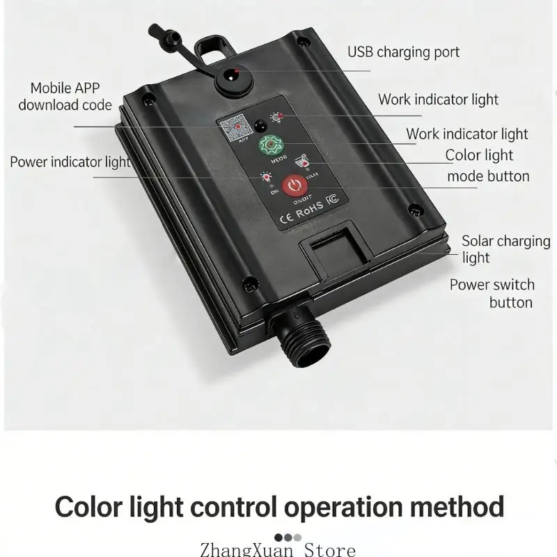 Waterfall Fountain Easy to Install Moon Head Solar Water Feature With LED Lights For Night Charm 3XUF