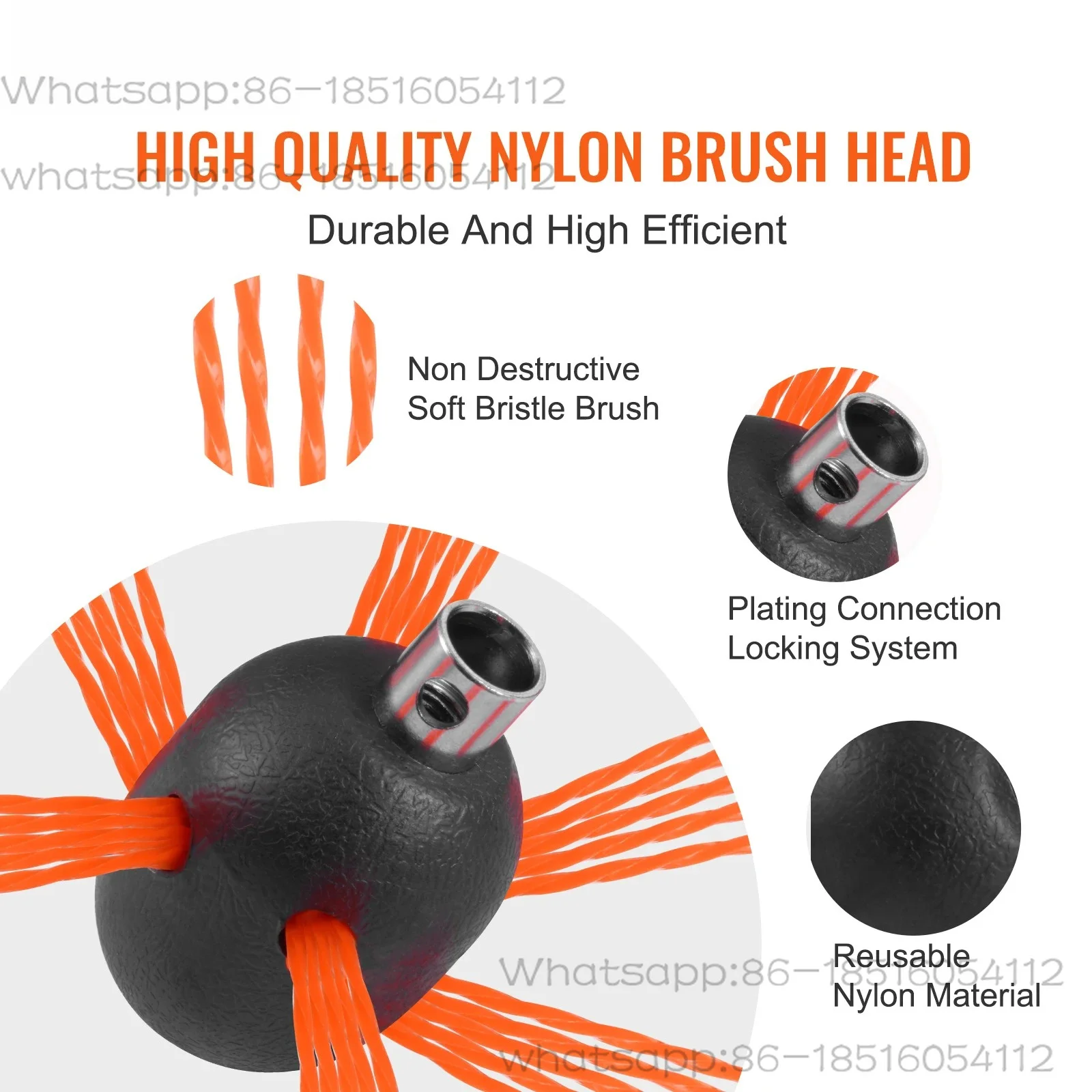 23/26/30/33/39ft Chimney Sweep Kit w/ Reinforced Nylon Flexible Rods Ergonomic Chimney Cleaning Brush 360-Degree Brush