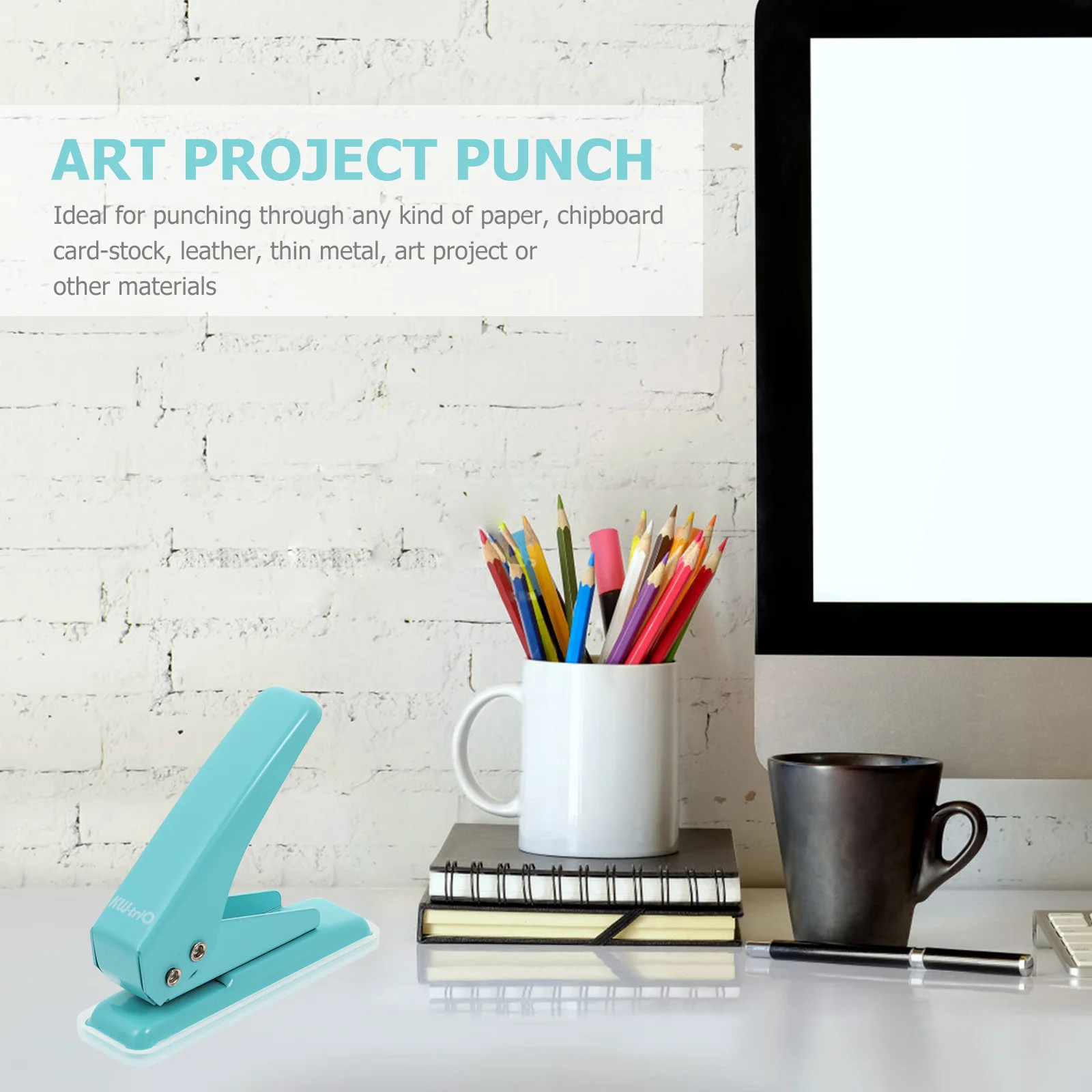 

Heavy Duty Single Hole Punch Tool for DIY Craft Paper Cardstock Chipboard Art Projects Anti-Slip Bottom Comfortable Grip