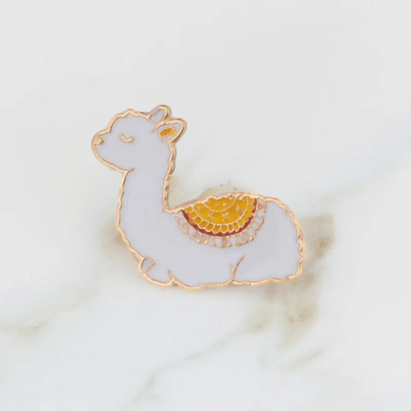 alpaca Hot Cartoon Cute Animal Enamel Brooch Pin Badge Decorative Jewelry Style Brooches For Women Gift