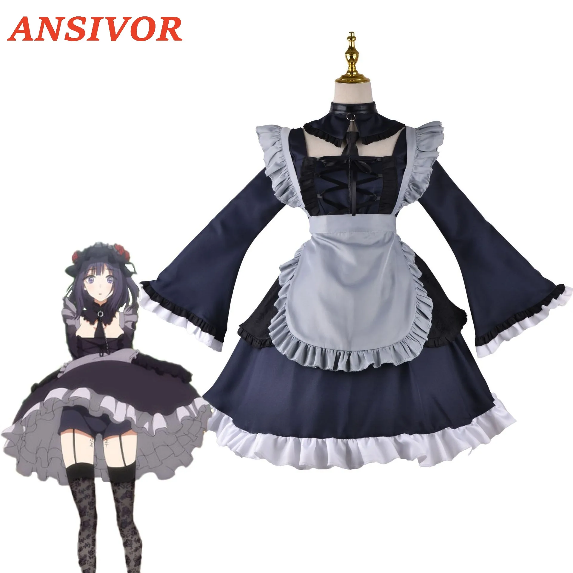 Anime My Dress Up Darling Marin Kitagawa Cosplay Costume Maid Cosplay Dress Halloween Kitagawa Marin Kuroe Shizuku Full Set